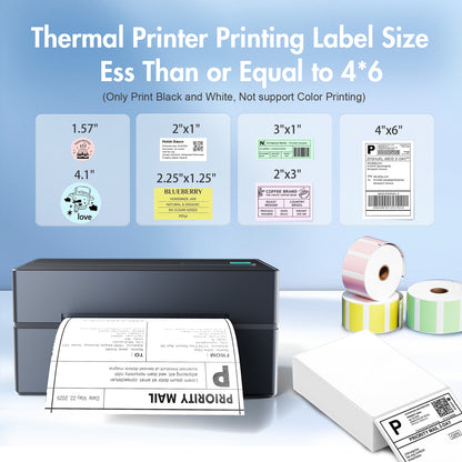 Bluetooth Thermal Shipping Label Printer: 4x6 Wireless Label Maker with Tape for Small Business - Compatible with iPhone, Android, Windows & Mac, Widely Used for USPS UPS Ebay Amazon Shopify Etsy